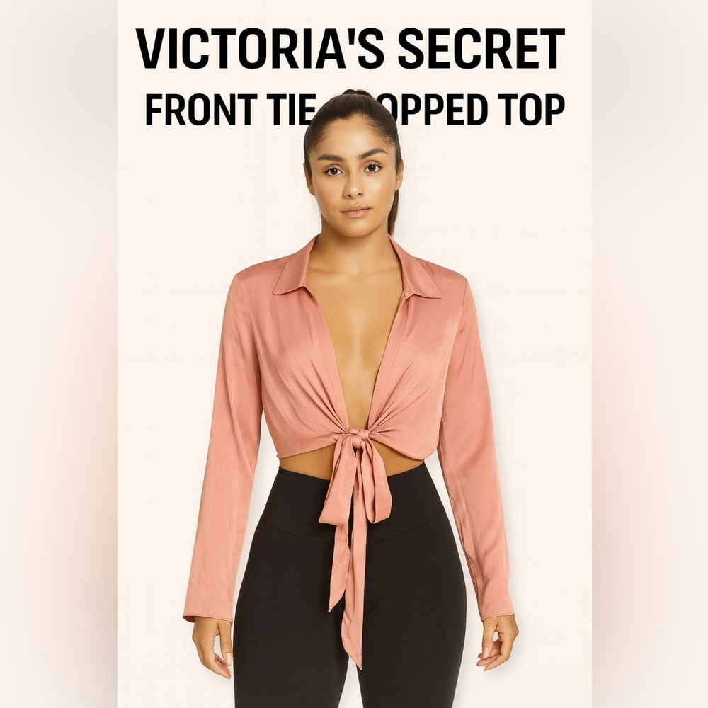 Victoria's Secret Blush Satin‎  Crop Top- Size Medium